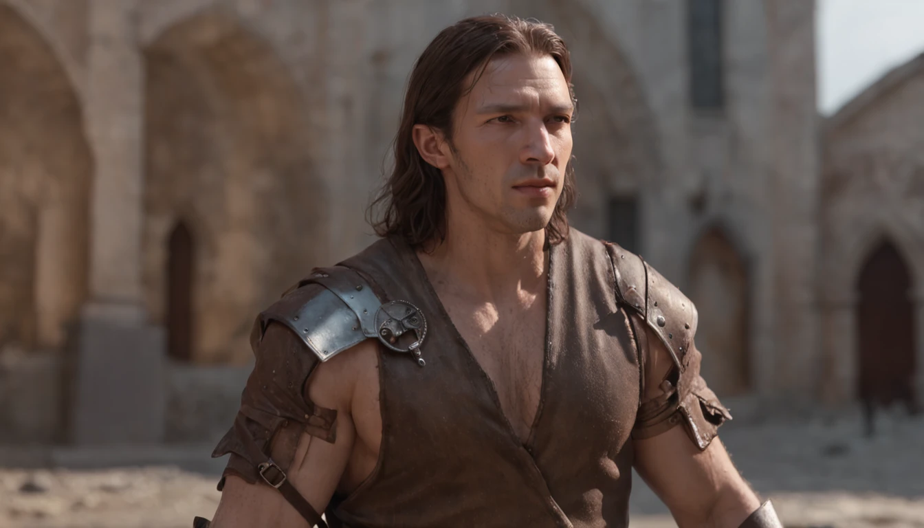 NEVILLE GODDARD (Renderizado 3D profesional:1.3) de (realista:1.3) The most beautiful art photo in the world,Features soft and bright male heroes, ((Epic hero fantasy muscular rough man wet hero angry look long hair short beard and fierce expression in dynamic pose, Fantastic location, majestuoso entorno desordenado)), Renderizado 8k Unity de cuerpo completo, action shot, poro de la piel, very dark lighting, Sombreado pesado, Detallado, Cara detallada, (Vibrante, Realistic photography, realista, dramatic, oscuro, foco nítido, 8k), (Old leather garments damaged by weathering:1.4), ((((Use pieles)))), (intrincado:1.4), decadente, (Altamente detallado:1.4), Pintura digital, Renderizado por Octane, Estaciones de arte, Concepto-Arte, Suave, foco nítido, 插圖, Arte Germen, (loish:0.23), WLOP Ilya Kuvshinov, y Greg Rutkowski y Alphonse Mucha gracias, (global ilumination, Luz de estudio, Light Volumetric), fuertes lluvias, particles floating, LotR, fantasy, Once, cuerpo completosbian, ((Fondo oscuro y antiguo de la ciudad:1.3)),CGSesociety,Estaciones de arte