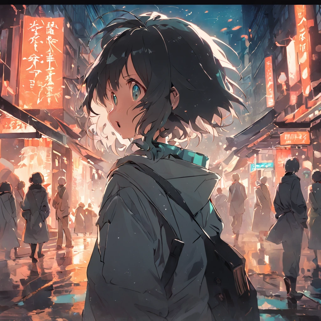 urban backdrop,disaster,earthquakes,Pedestrians on the street,is shocked,Exaggerated expressions,Open your mouth