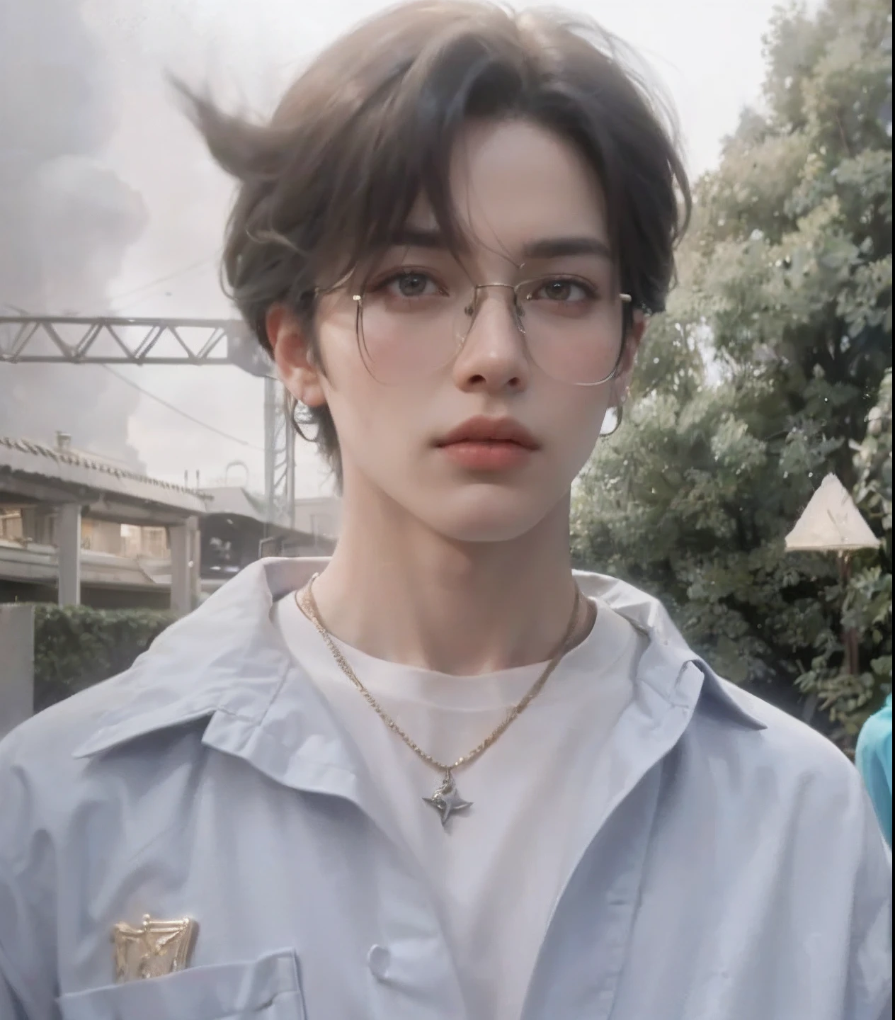 1man, stern look, 6th Century catastrophe, post-apocalypse, solo focus, adult, pale and young adult face, with eyeglasses, short black hair, black silk robe with golden lining, palace, realistic, dynamic pose realistic, detailed and correct facial structure, dark atmosphere, blades ornaments, LEON S. KENNEDY, handsome, attractive, slightly muscular, cinematic lighting, unreal engine, trending on ArtStation, intricate details, masterpiece, best quality, by Irakli Nadar, Greg Rutkowski,(((best quality))),(((ultra detailed))),(((masterpiece)))