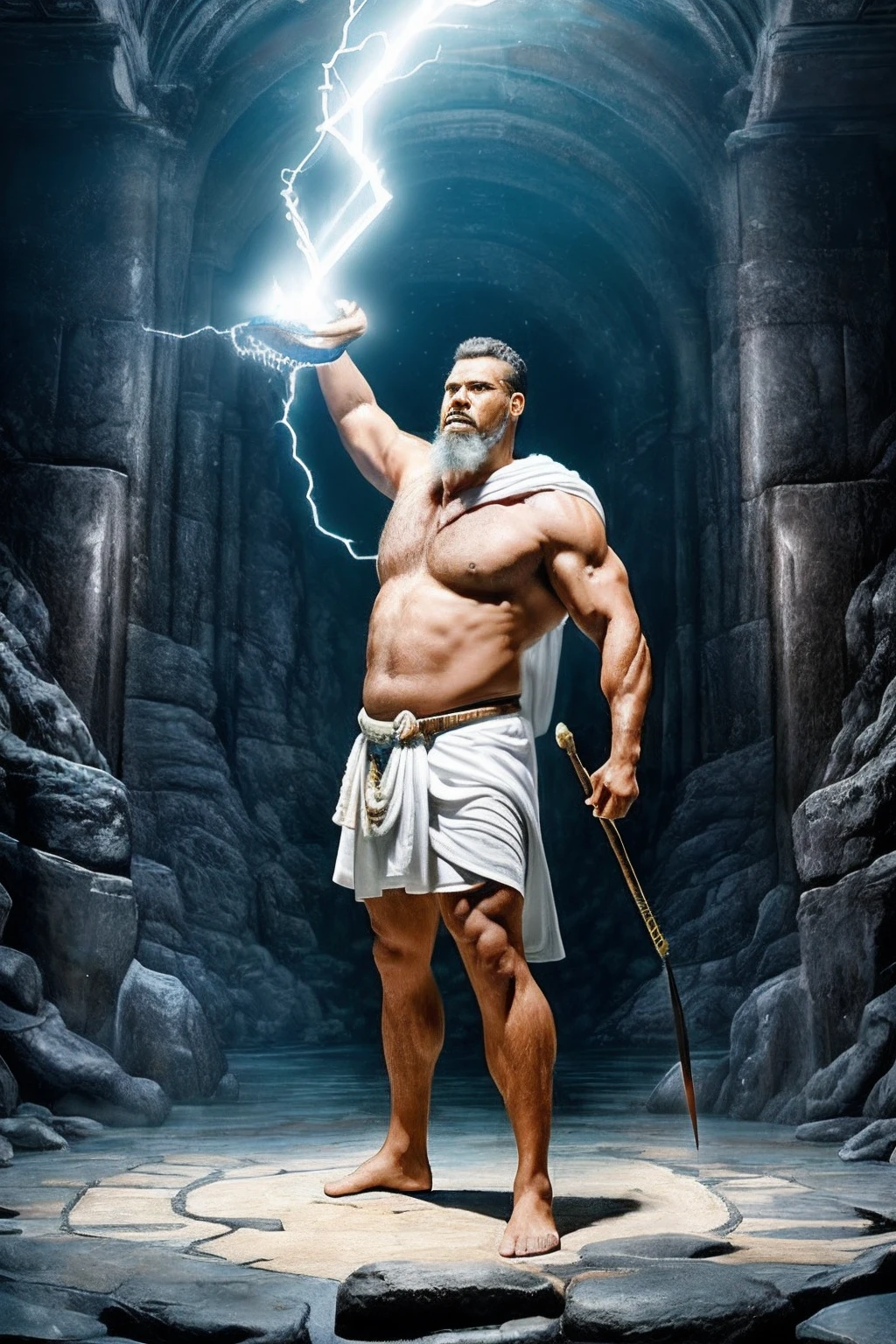 guttonerdvision14, ((best quality)), ((masterpiece)), ((realistic cartoon)), ((perfect character)) um retrato RAW de corpo inteiro de Zeus, wearing his white robes and incorporating all the legendary characteristics of the character from mythology. He is surrounded by lightning and thunder, wielding his magic ray in his hand, em meio ao majestoso ambiente do Olimpo. Zeus' skin is detailed with exceptional precision (1.3), and the depiction is hyper-realistic and hyper-detailed, capturing each mythological element with great richness. Rendering is performed with Octane render in UHD 8K, ensuring unparalleled quality.
eye level, scenic, masterpiece
