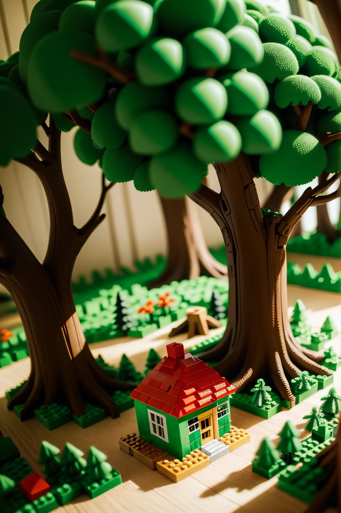 CRIE UMA FLORESTA EM LEGO COM ARVORES E CASAS