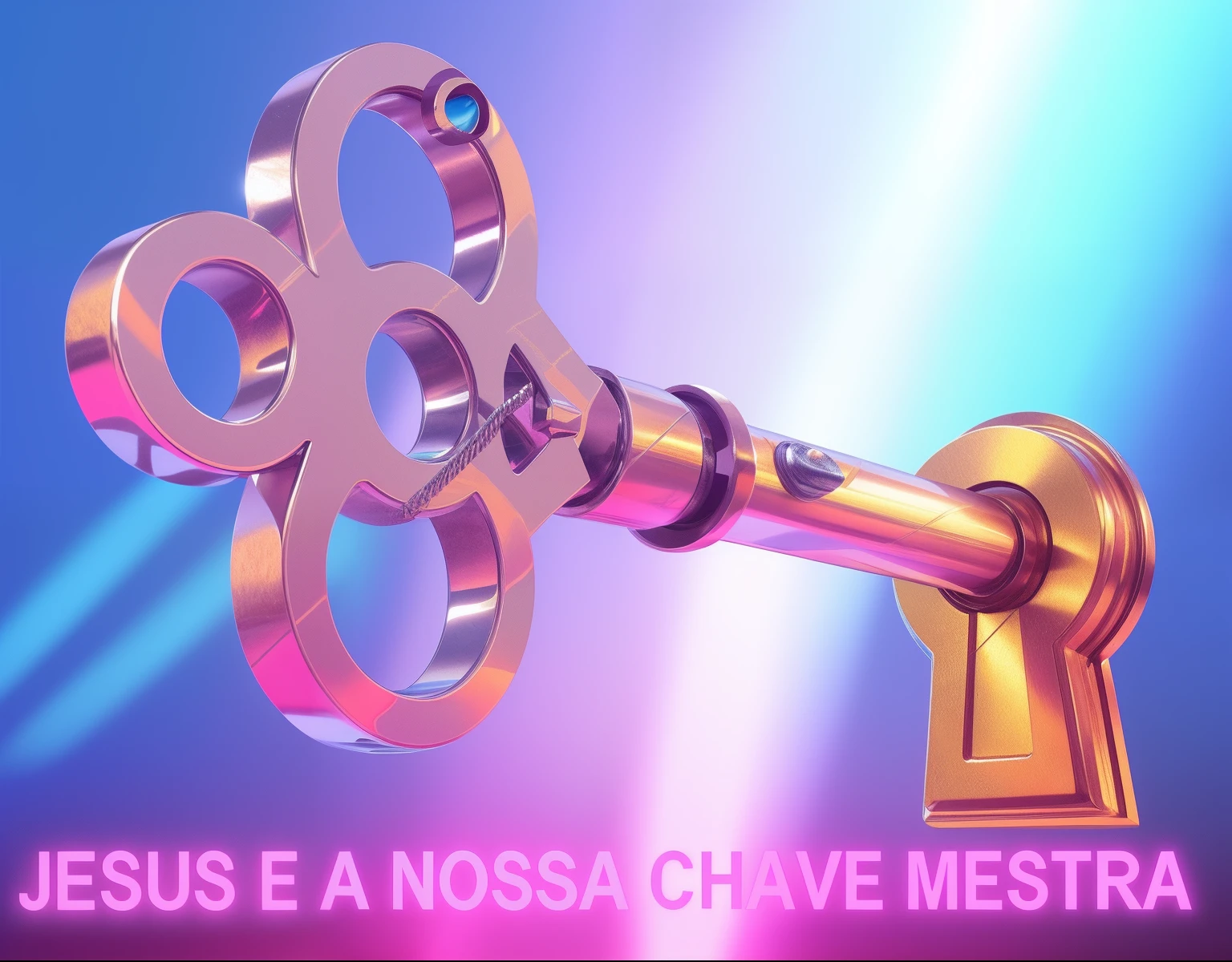 Jesus e Nossa Caverna Mestra Chave da Porta, key is on the center, Chave de ouro, key is on the center of image, casto, Hosada, Muchain, mateus 9 5, chave de metal para as portas, Chiascuro, A chave da vida, Directed by: Robert Combas, by Maria Helena Vieira da Silva
