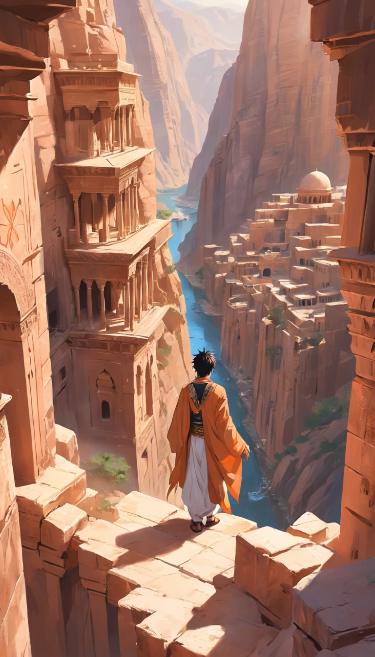 Shahrukh Khan: In the majestic city of Petra, Jordan, Shahrukh Khan embraces the attire of an Arabian prince. Dressed in a finely embroidered robe and adorned with ornamental jewelry, he explores the ancient sandstone architecture, exuding charisma and adventure.