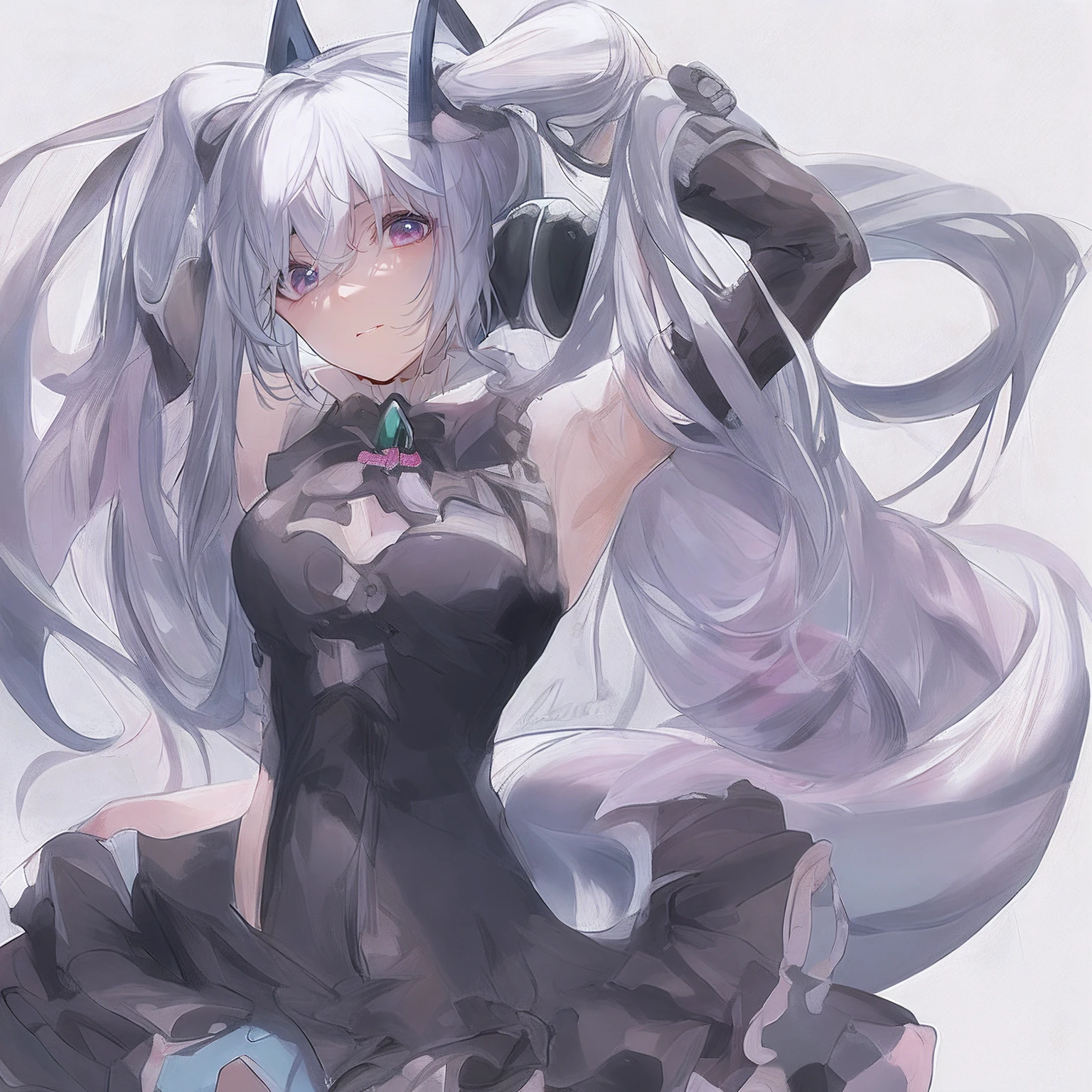 best quality, masterpiece, highres, solo, (miyako_bluearchive:1.10), blush, playboy bunny, detached collar, fake animal ears, looking at viewer, rabbit ears, strapless leotard, 1girl, pantyhose, bare shoulders, black leotard, bowtie, simple background, alternate costume, rabbit tail, fake tail, open mouth, braid, heart, pink background, smile, wrist cuffs, 14 <lora:miyako_bluearchive:0.80>