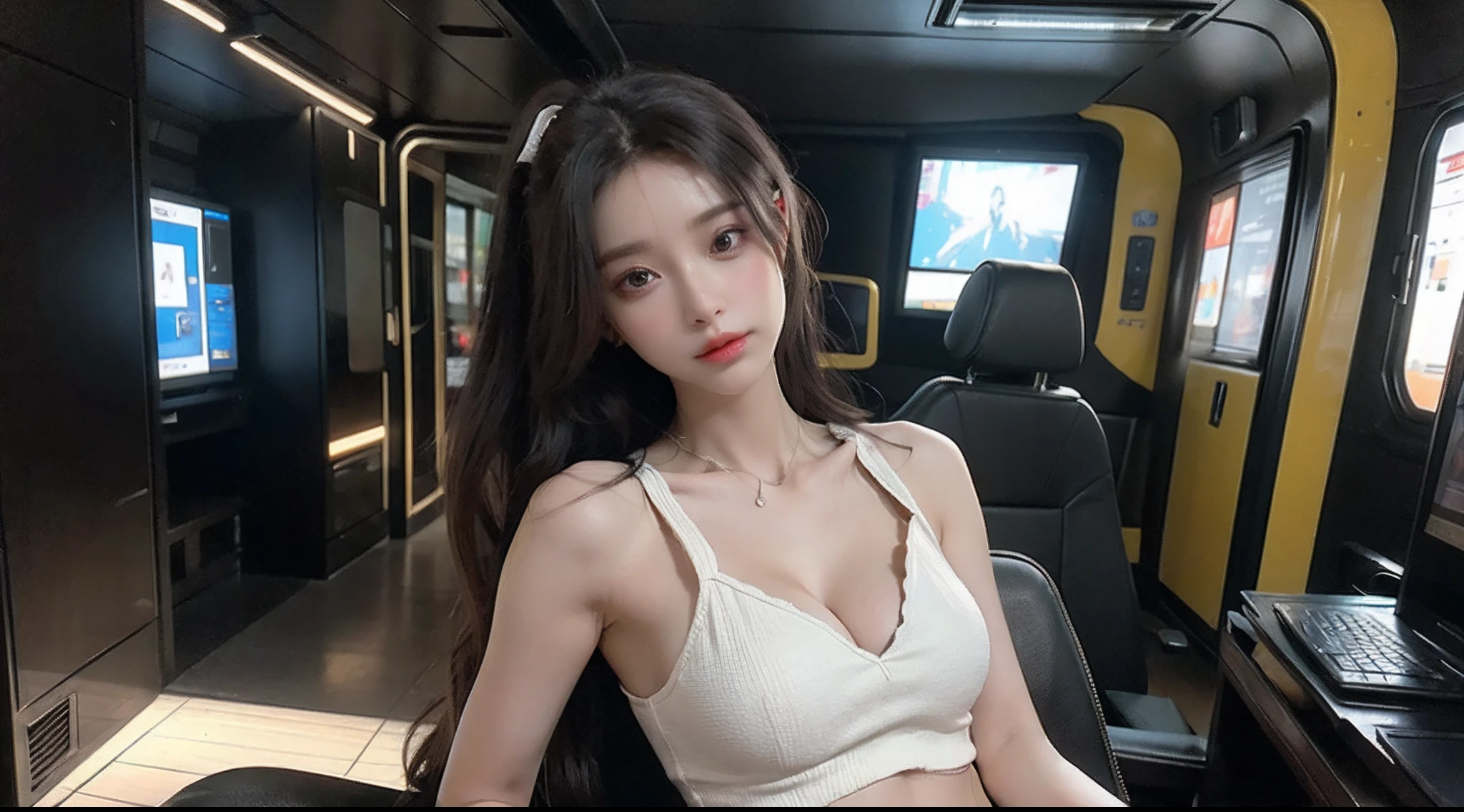 ((best qualtiy)), ((tmasterpiece)), (the detail), 3D, A beautiful cyberpunk female image,hdr（HighDynamicRange）,Ray traching,NVIDIA RTX,Hyper-Resolution,Unreal 5,Subsurface scattering、PBR Texture、post-proces、Anisotropy Filtering、depth of fields、maximum definition and sharpness、Many-Layer Textures、Albedo e mapas Speculares、Surface coloring、Accurate simulation of light-material interactions、perfectly proportions、rendering by octane、Two-colored light、largeaperture、Low ISO、White balance、the rule of thirds、8K raw data、cleavage，Open navel，solo