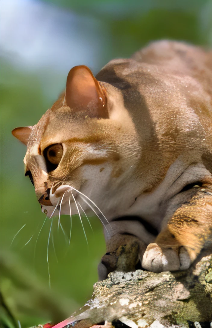 Cat sitting on a rock in the grass, Sand Cat, tabaxi, tabaxi male, zora, cat photo, Someone, Cat, Erin Hunter, tabaxi monk, Amazonia, Exotic shorthair cat, Hisashi, margay, awesome cat, tabaxi :: lotr, jump