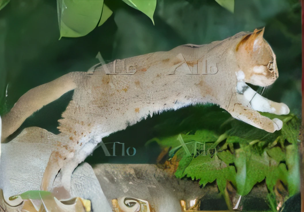 Alafe jumping on a tree branch in the forest, tabaxi male, Lemur tail, Cat Giraffe Hybrid, margay, Guarding the Palace, kuntilanak on tree, the detailed images, Jumping from the Babaobu Tree, thick tail, tarsier, Long weasel, attached tail, Amazonia, tail raised, watermarked, tabaxi