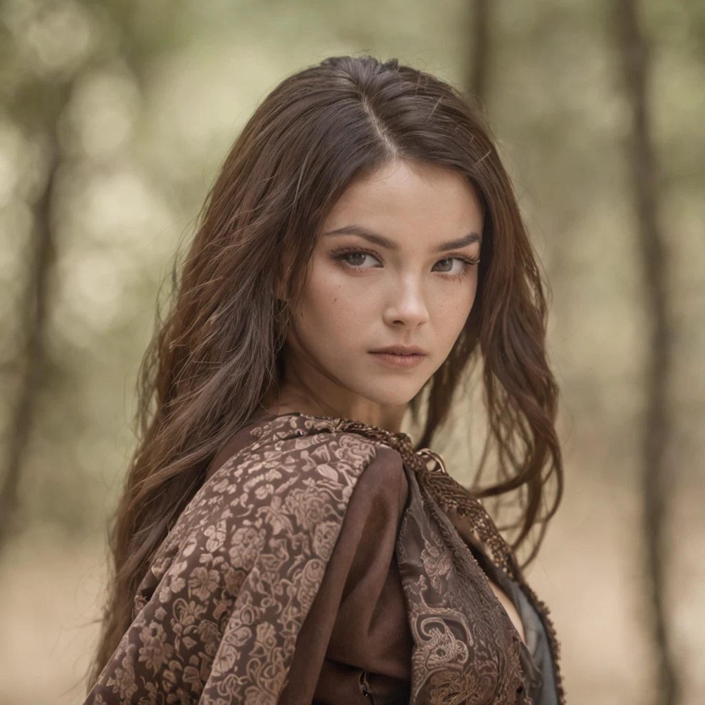 Garota, samurai, linda, HD, 4K, fundo natural, tatuagem, peitos grandes, bunda grande, cabelo branco, olhos azuis
