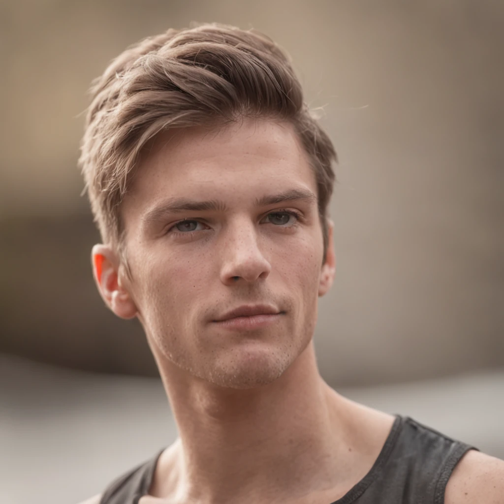 attraktiver mann, 7 tage bart, braune kurze aber gestylte haare, seitlich, hemd