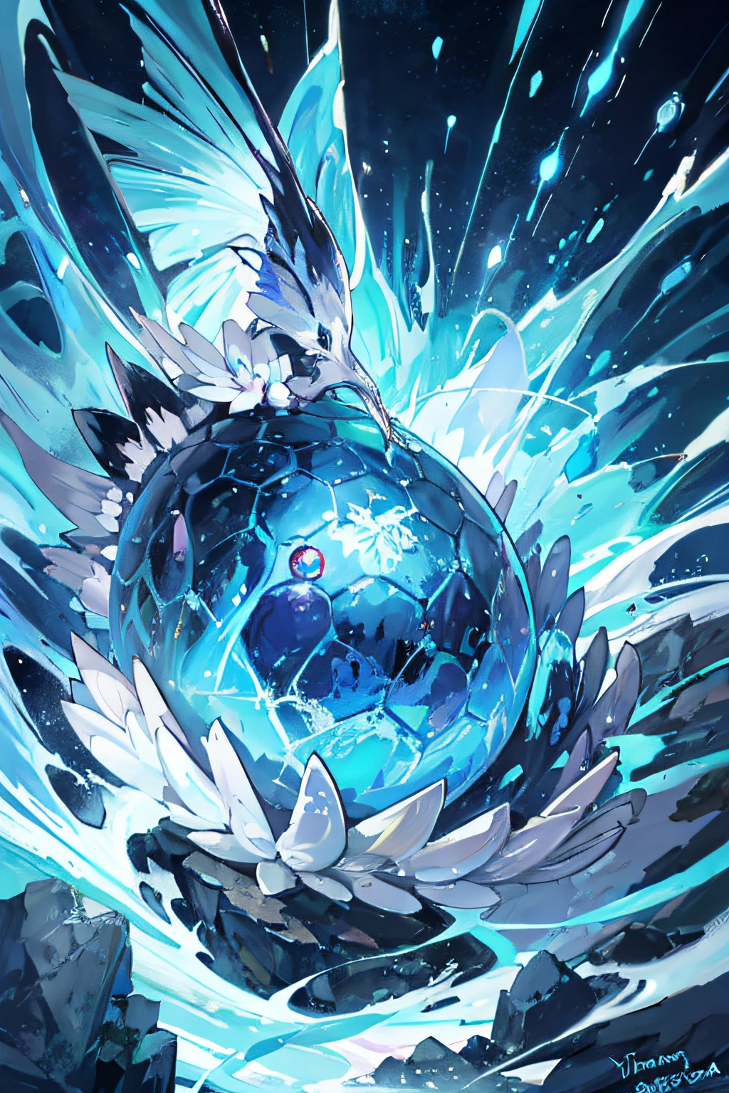 Fondos de Pokemon World - Pokemon World Wallpapers, Magic Frozen Ice Phoenix Egg, Bola de fuego azul, Mana flowing around you, Hechizo de hielo, Arte oficial de alto detalle, Ilustraciones oficiales, Arte completo, Blue crystal explosion, con poderes de hielo, Agua luminosa elemental, Bomba de estilo arcano, Elemental de agua de iridiscencia, Dragon Phoenix Medusa, foto de perfil 1024px, gema helada