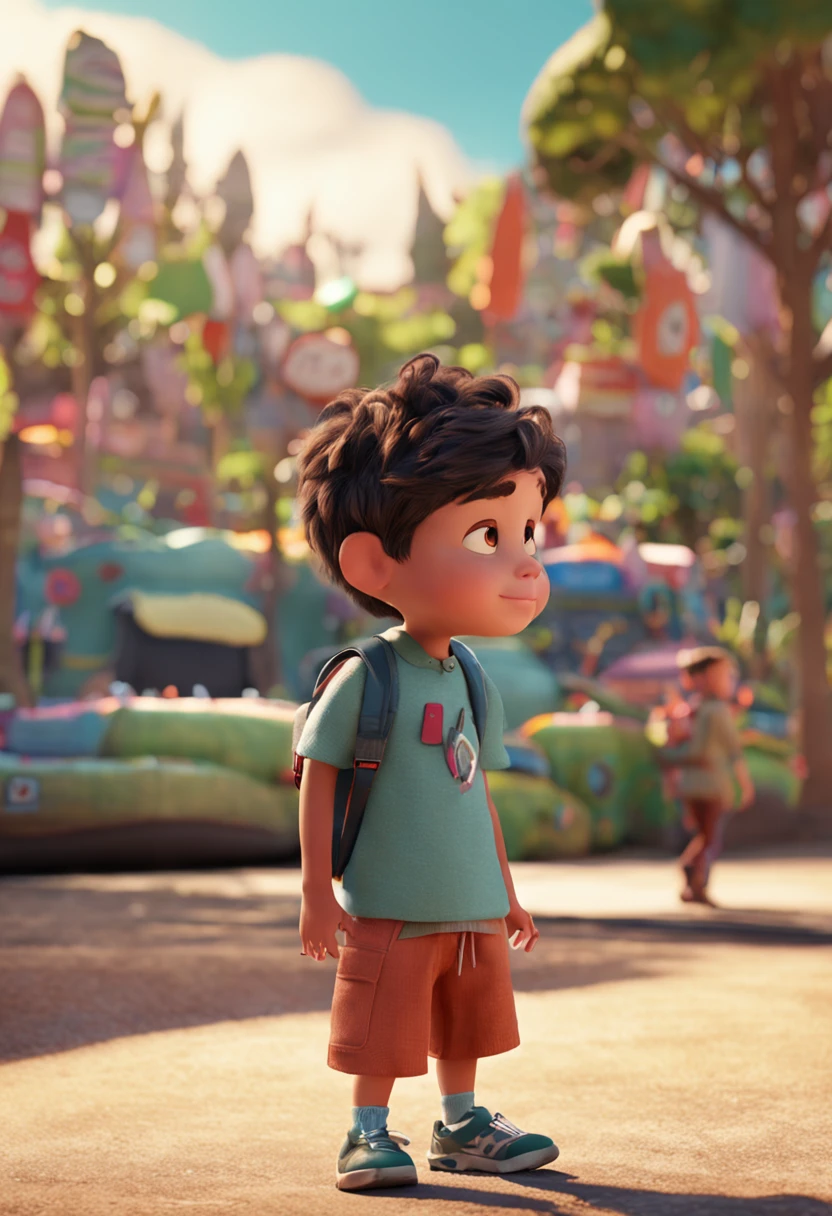 Pixar 1.23 estilo) 1 menino ((parte superior do corpo frente, tiroteio de busto)), Alone editing videos and creating motion design, Cute child, Morena, Tracksuit Bonito, menino, korean child, parque infantil, ((obra-prima, mais alta qualidade)), (composite lighting) Cabelo pretos