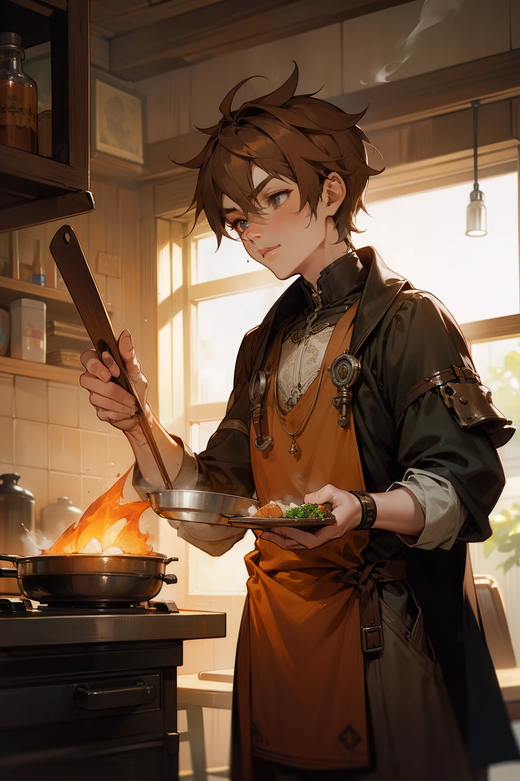 steampunc　male people　twinks　{{ember}}　Cooking dishes　cuisine
