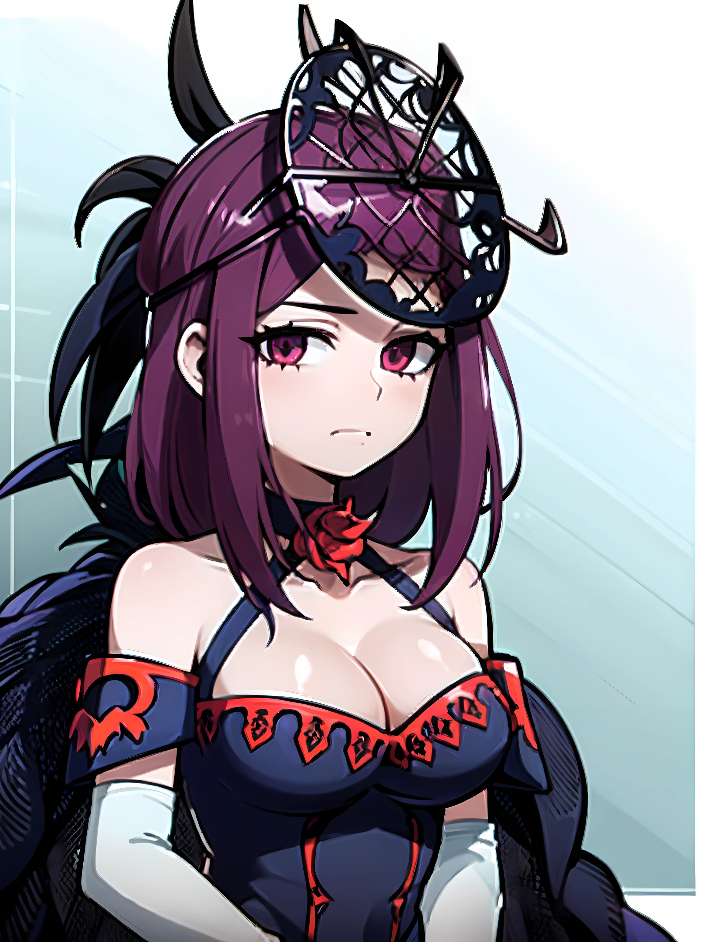 ((masterpiece, best quality)), (1girl), (solo), IvFE, dress, pelvic curtain, mask