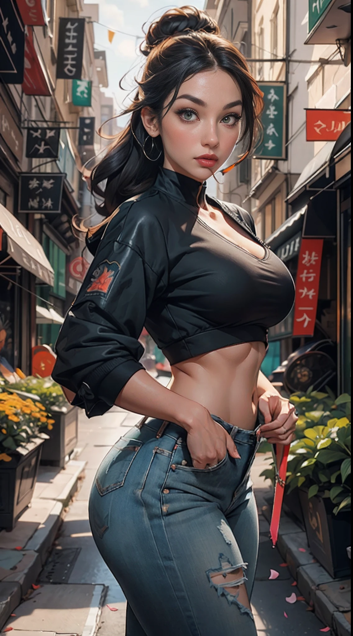 mulher linda , longos cabelos negros,::((melhor qualidade)), ((obra-prima)), (muito detalhado:1.3)(masterpiece:1.2, melhor qualidade), (finamente detalhados belos olhos: 1.2), (masterpiece:1.2, melhor qualidade), (finely detailed beautiful eyes: 1.2), (masterpiece:1.2, best quality), (finely detailed beautiful eyes: 1.2), ((1girl kelly brook very beautiful woman big breast )), ((solo)), (olhos vermelhos:1.4), (olhos finamente detalhados e rosto detalhado:1.3),), (com jeans e uma camiseta ou vestido branco:1.3), (fundo bonito e claro:1.2), (cg extremamente detalhado, ultra-detalhado, melhor sombra:1.1), ((profundidade de campo)), ((aquarela)), seios grandes, ombros nus, flowers and petals, beautiful concept illustration , (fundo branco:0.5), (illustation :1.1), (extremamente fino e belo:1.1), (detalhes perfeitos: 1.1), obra-prima, alta qualidade, highres, aprimoramento de detalhes, 8k, hd, obra-prima, melhor qualidade, alta qualidade, highres, aprimoramento de detalhes, ::style joe madureira comic stiyle ::2.9 (masterpiece:1.2, best quality), (finely detailed beautiful eyes: 1.2), ((1girl ashley alexiss beautiful woman big breast )), ((solo)), (olhos vermelhos:1.4), (olhos finamente detalhados e rosto detalhado:1.3),), (com jeans e uma camiseta ou vestido branco:1.3), (fundo bonito e claro:1.2), (cg extremamente detalhado, ultra-detalhado, melhor sombra:1.1), ((profundidade de campo)), ((aquarela)), , ombros nus, flowers and petals, beautiful concept illustration , (fundo branco:0.5), (illustation :1.1), (extremamente fino e belo:1.1), (detalhes perfeitos: 1.1), obra-prima, alta qualidade, highres, aprimoramento de detalhes, 8k, hd, obra-prima, melhor qualidade, alta qualidade, highres, aprimoramento de detalhes, 1woman, pony tail black hair, wearing green crop top & jean jacket, denim jean skirt, Smoking, cigarette in hand, Blow The Vapor out of the mouth, 8k