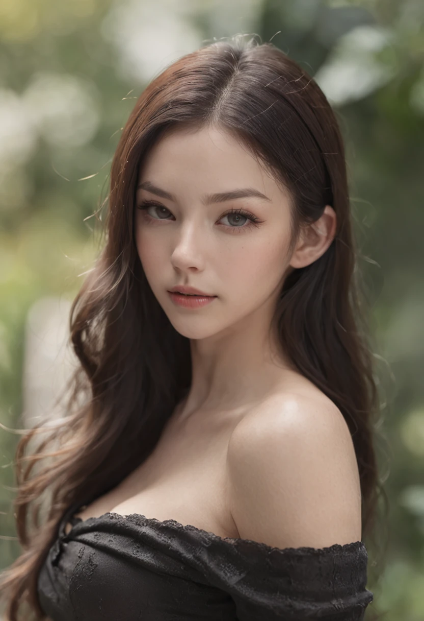 Catwoman style、Best Quality, masutepiece, hight resolution, Realistic, Photographic,(exquisite body:1.2),gorgeous faces,(milky skin:1.3),Intricate details, High resolution, high-definition RAW color photography, Wallpaper, 1 girl, Black hair, Long hair, Straight hair, Solo, middlebreast, Bare shoulders, Looking at the camera, Shiny hair, sexyposture, Photorealistic, Upper body, Naked, ,