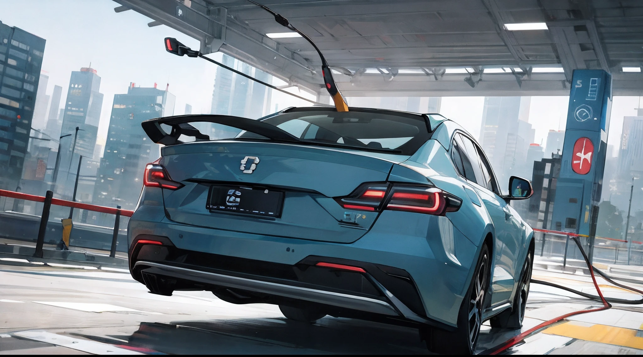 Beauty electric car city