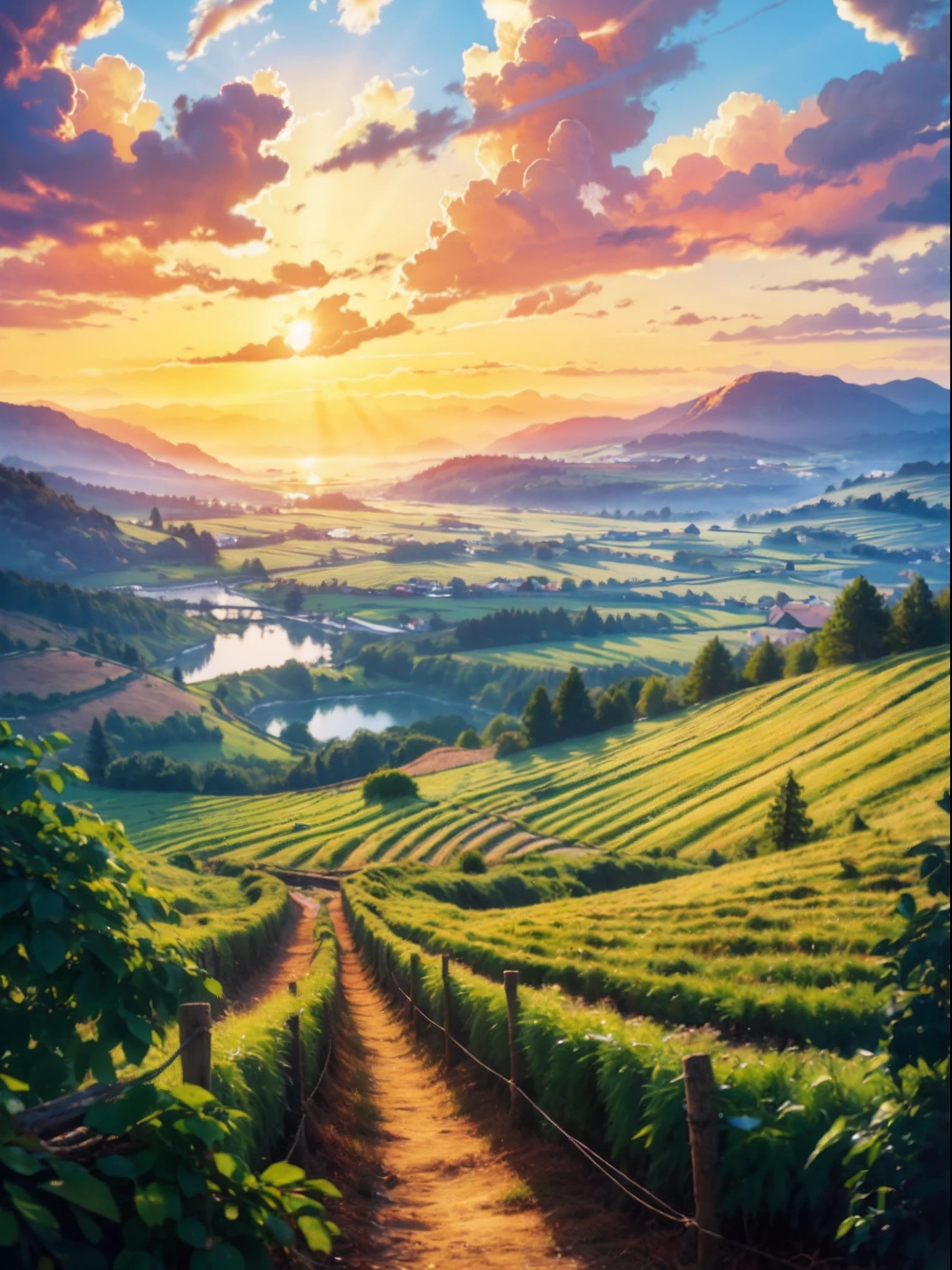 lanscape, 8k potrait of beautiful fairyte landscape, intricate, elegant, point of interest photography, perfect natural lighting (masterpiece, sidelighting, finely detailed beautiful lanscape), realistic reflection, realistic sky, beautiful sky, ray of light, rule of third photography, point of interest photography, perfect lanscape color tone, realistic lake, realistic leaf, falling leaf, realistic grass, realistic climb, realistic tree, sureal photography, realistic moss, realistic water, water reflection, dramatic shadow, realistic nature rope, tree rope, realistic rock stone, Fog, Foggy, saturation glow light, RAW IMAGE