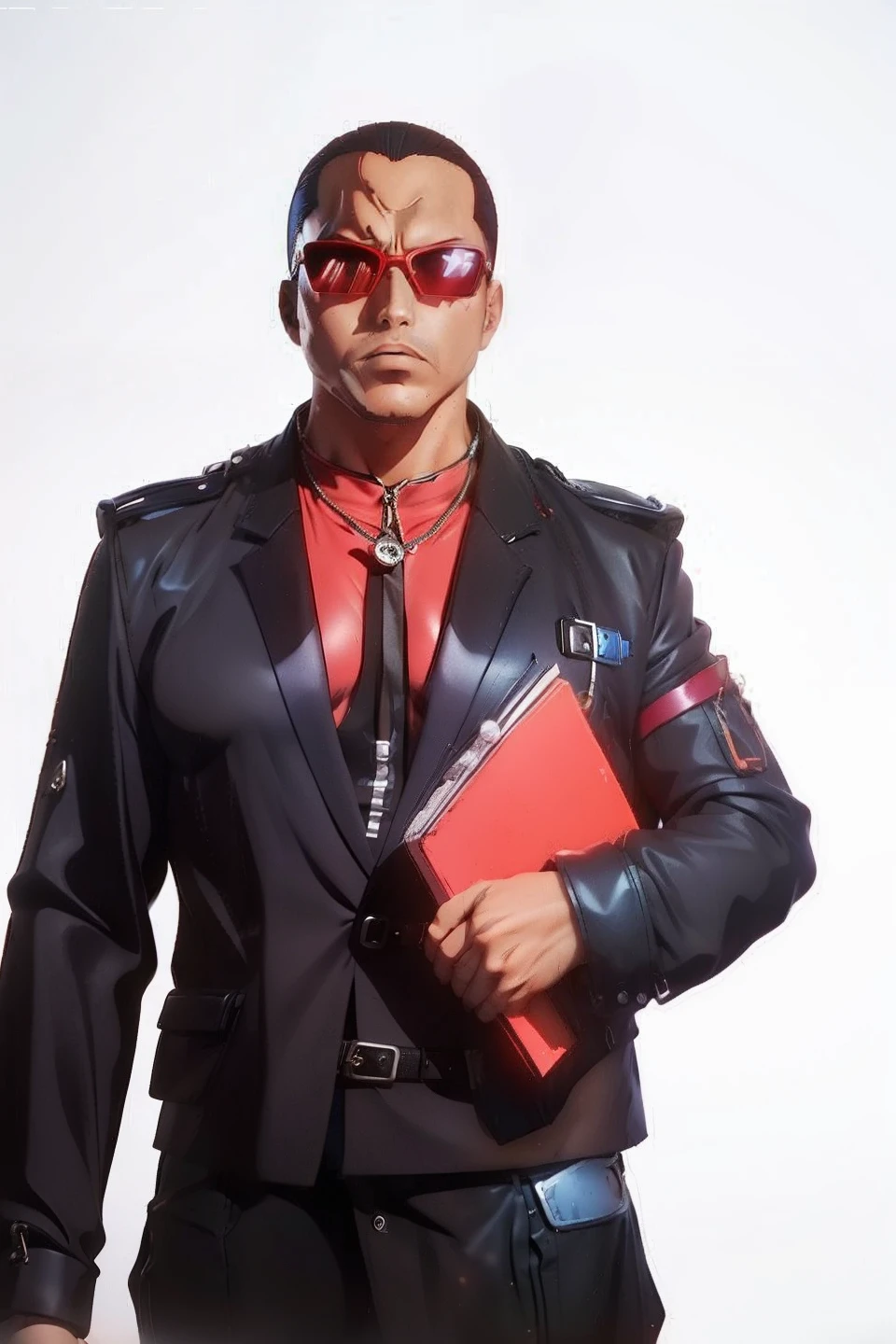 Futuristic sunglasses, 80s style anime. Man Ray, Global Travel, Layered Compositions, Tungsten Lighting, Vivid Markets