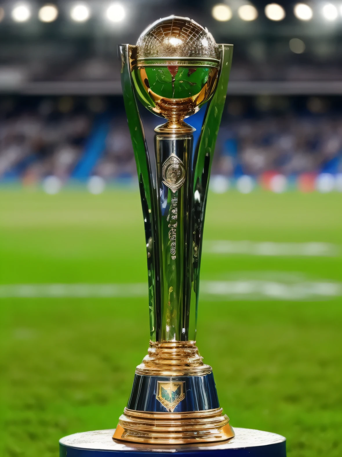 a closeup of a football trophy on a pedestal on a field, ๐บ๐ฆ, o melhor de sempre, ๐๐๐โบ๐๐๐, ๐ฟ๐๐, Chile, a tocha que todos devemos segurar, ๐ฃ ๐ฅ, ๐๐๐พ, ๐ฃ ๐ฅ๐ฃ ๐ฅ, na copa do mundo, O melhor, Egito, accurate depiction
