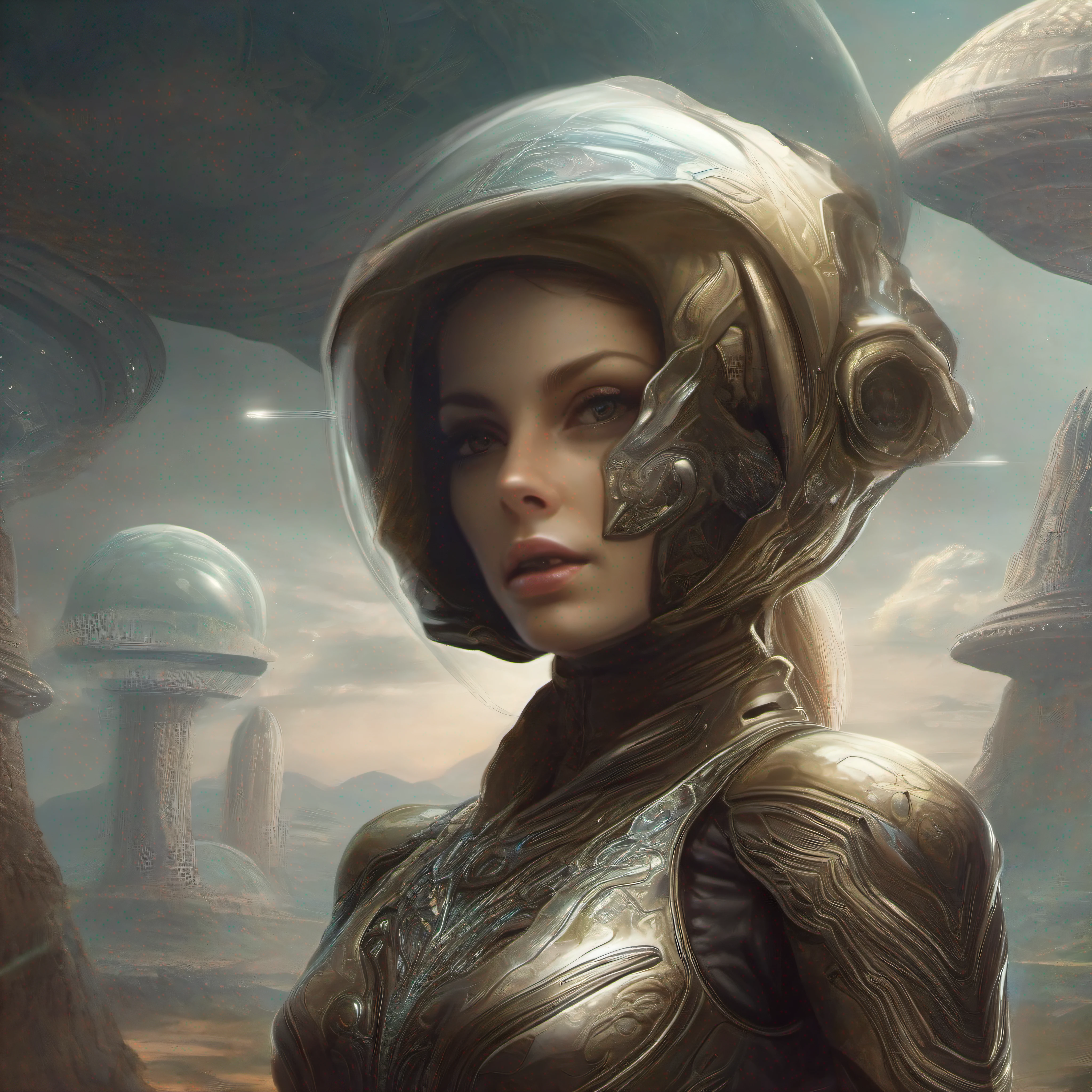 hembra extraterrestre alienigena no humana, pero agradable.
