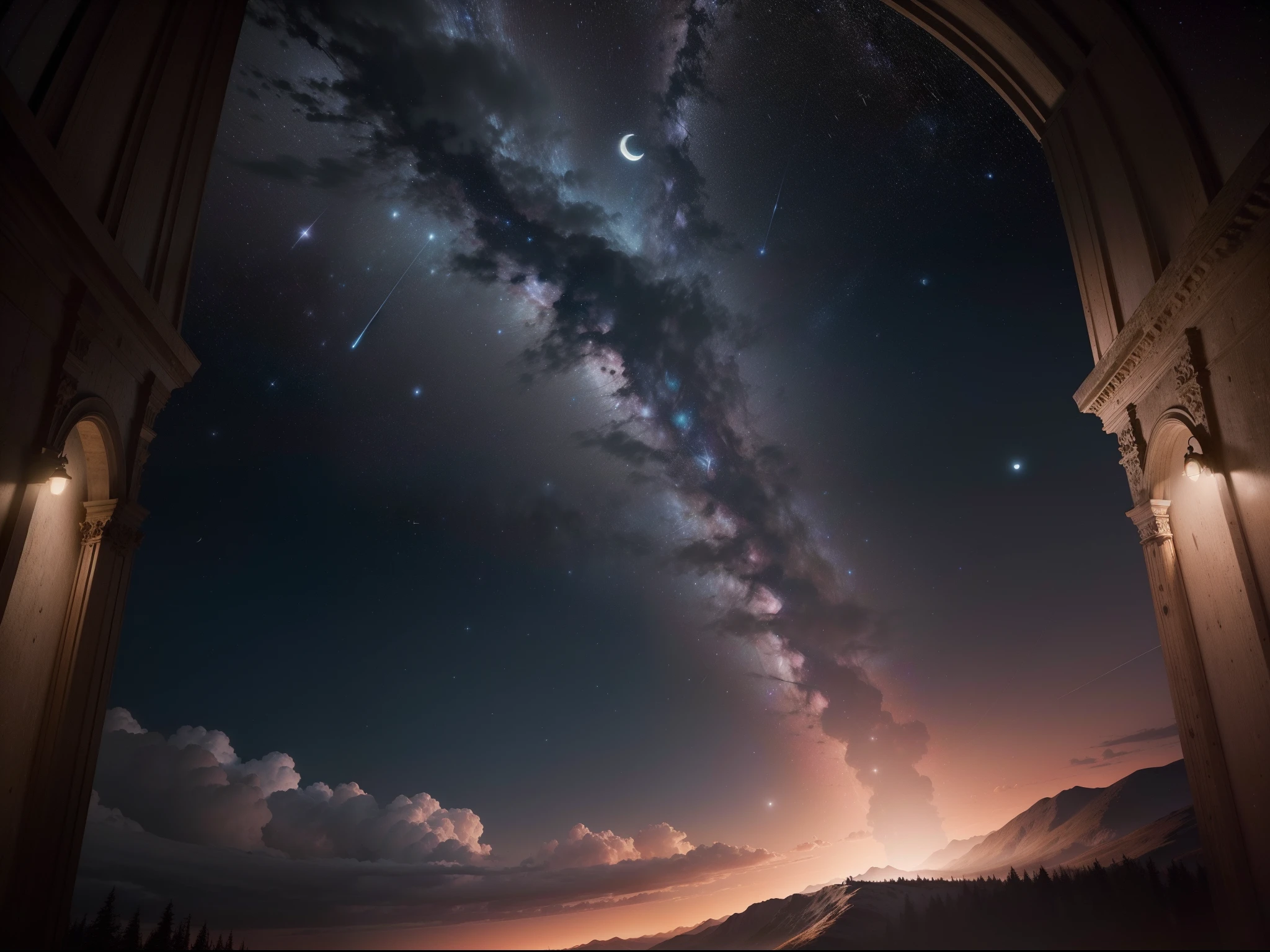 (hyperrealistisch:1.2 , 8k, Astronomie, viele details ,Vollmond in der Nacht, Himmel , Sterne:1.2)