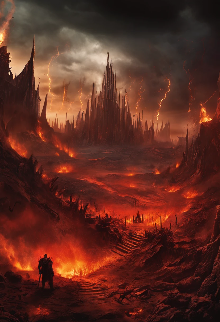 , hell landscape, The bottom of hell, The Final Battle in Hell, Apocalyptic landscapes!!!!!, Mustafar, The Ruins of Hell, ! Apocalyptic landscapes!!, Awesome D & D The Art of the Dark Sun, Gates of Hell, Gates of Hell, Arte Conceitual de World of Warcraft, Rescue from the underworld!!!!!!