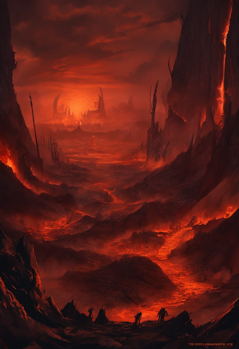 , hell landscape, The bottom of hell, The Final Battle in Hell, Apocalyptic landscapes!!!!!, Mustafar, The Ruins of Hell, ! Apocalyptic landscapes!!, Awesome D & D The Art of the Dark Sun, Gates of Hell, Gates of Hell, Arte Conceitual de World of Warcraft, Rescue from the underworld!!!!!!