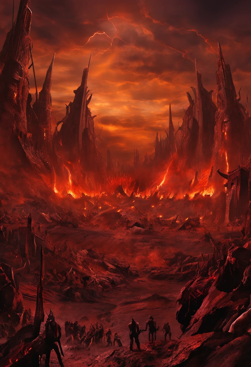 , hell landscape, The bottom of hell, The Final Battle in Hell, Apocalyptic landscapes!!!!!, Mustafar, The Ruins of Hell, ! Apocalyptic landscapes!!, Awesome D & D The Art of the Dark Sun, Gates of Hell, Gates of Hell, Arte Conceitual de World of Warcraft, Rescue from the underworld!!!!!!