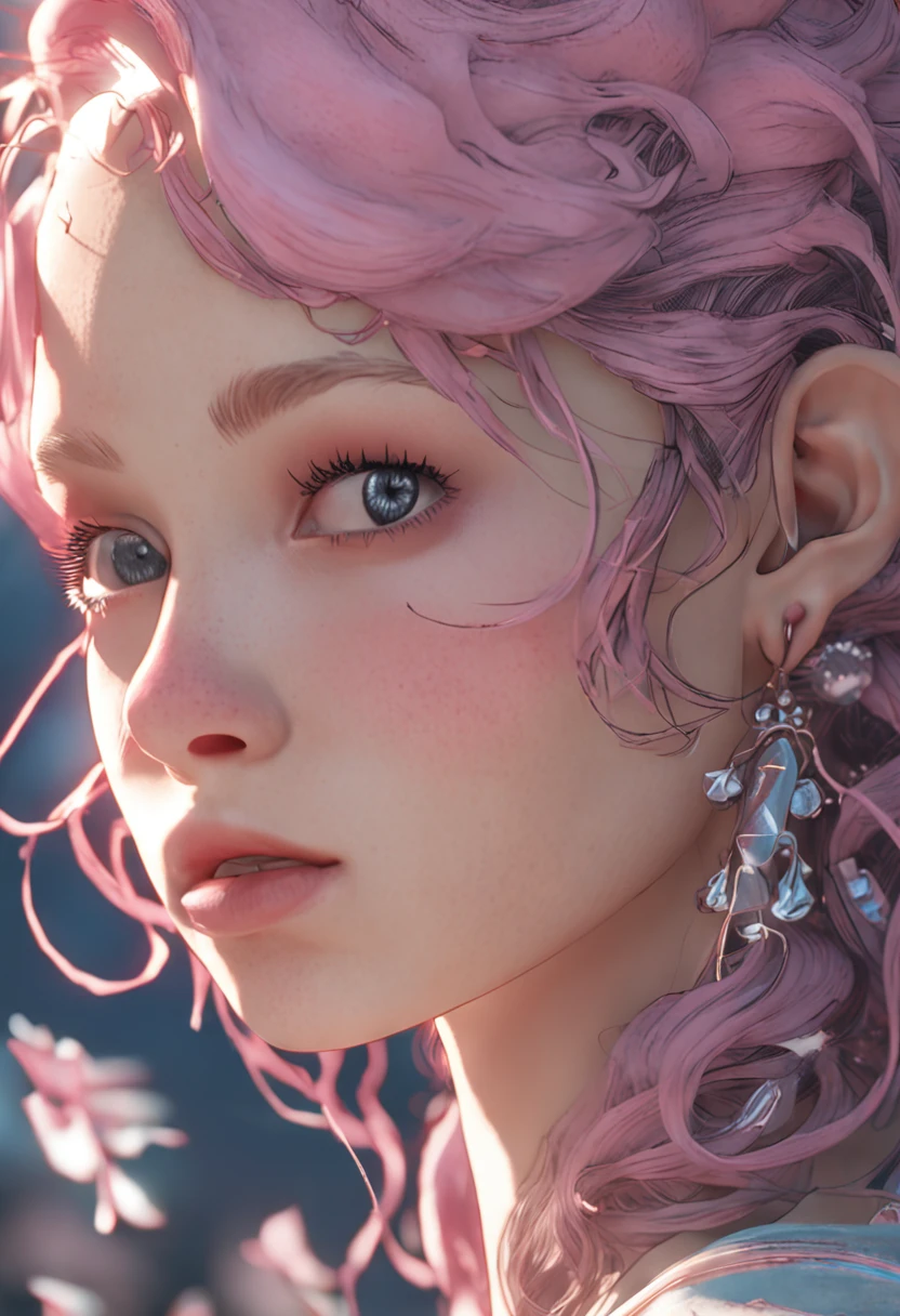 (Hyper-realistic), (illustartion), (High Resolution), (8K), (Extremely detailed), (Best illustration), (beautiful detail eyes), (Best Quality), (Ultra-detailed), (Masterpiece), (wallpapers), (Detailed Face), 独奏, 1 girl, pink hair, Burial of Beauty, small moles under the eyes, naked ass, no panty, caresses the vagina, large breasts, long legs, tight abs, dynamicpose