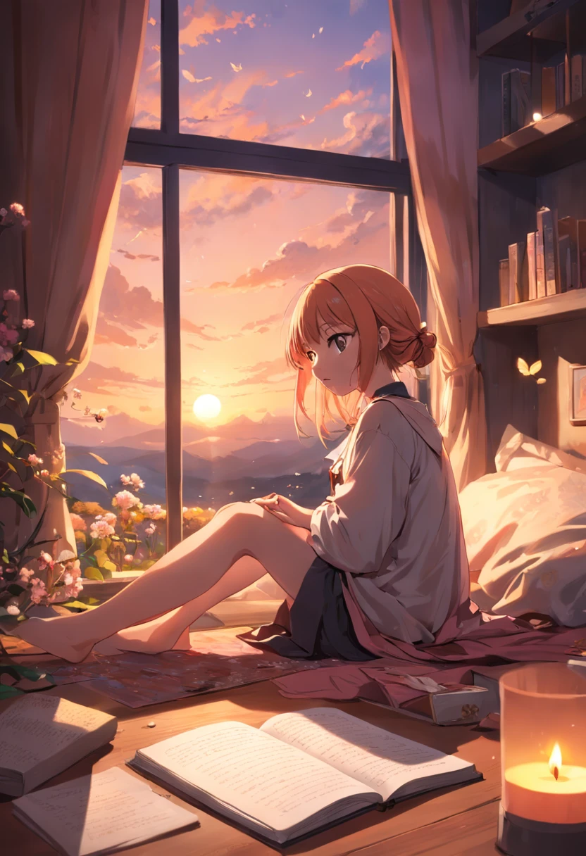 An image of an open gratitude journal with a pencil resting on it, surrounded by small flowers, a cup of tea or coffee, and a soft sunset in the background. This image evokes the idea of taking a quiet moment to reflect and appreciate the little things in life...., which is the central theme of your channel. Make sure the image is sharp and attractive, with a visual balance that is pleasing to the eye. Also, make sure the channel title text is legible and prominently placed in the thumbnail.... Remember that attractive thumbnails can help increase your channel's visibility and attract more viewers...
