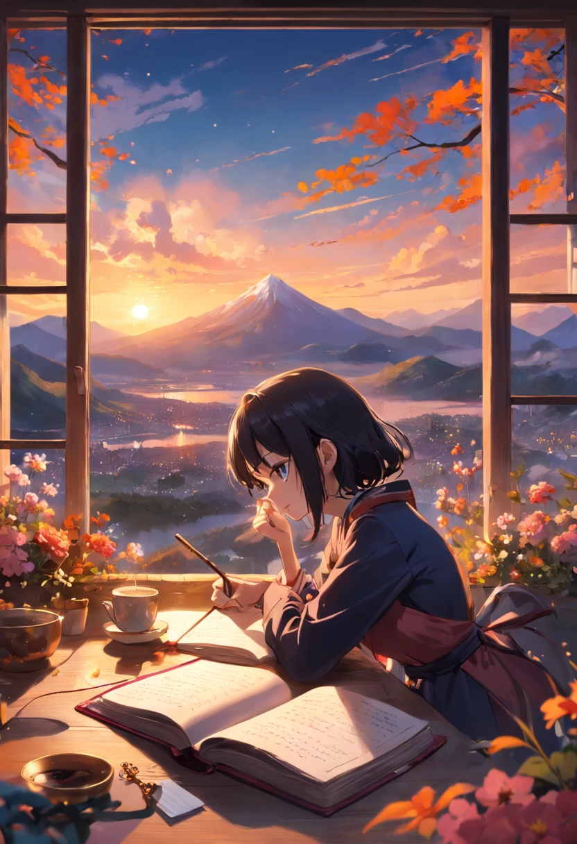 An image of an open gratitude journal with a pencil resting on it, surrounded by small flowers, a cup of tea or coffee, and a soft sunset in the background. This image evokes the idea of taking a quiet moment to reflect and appreciate the little things in life...., which is the central theme of your channel. Make sure the image is sharp and attractive, with a visual balance that is pleasing to the eye. Also, make sure the channel title text is legible and prominently placed in the thumbnail.... Remember that attractive thumbnails can help increase your channel's visibility and attract more viewers...