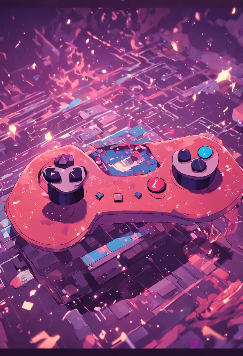 A retro joystick. Pixel art