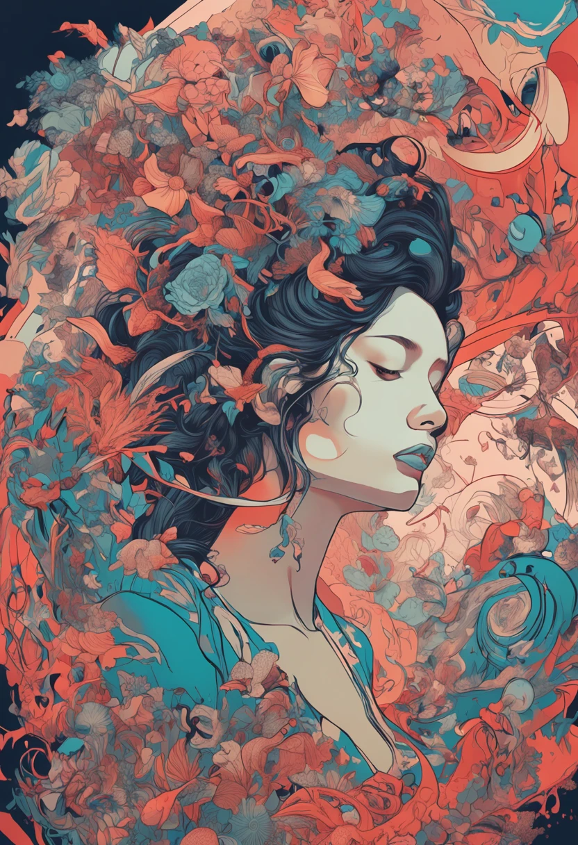 official art, unity 8k wallpaper, ultra detailed, beautiful and aesthetic, beautiful, masterpiece, best quality, (zentangle, mandala, tangle, entangle), dynamic angle, cowboyshot, the most beautiful form of chaos, elegant, a brutalist designed, vivid colours, romanticism, by james jean, roby dwi antono, ross tran, francis bacon, michal mraz, adrian ghenie, petra cortright, gerhard richter, takato yamamoto, ashley wood, atmospheric, enjoying a stream of music, where you can visualize the notes, ecstasy of musical notes, streaming musical notes visible