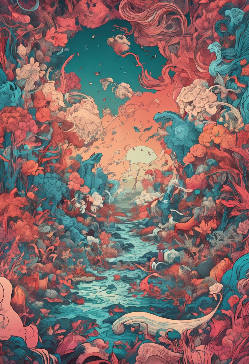official art, unity 8k wallpaper, ultra detailed, beautiful and aesthetic, beautiful, masterpiece, best quality, (zentangle, mandala, tangle, entangle), dynamic angle, cowboyshot, the most beautiful form of chaos, elegant, a brutalist designed, vivid colours, romanticism, by james jean, roby dwi antono, ross tran, francis bacon, michal mraz, adrian ghenie, petra cortright, gerhard richter, takato yamamoto, ashley wood, atmospheric, enjoying a stream of music, where you can visualize the notes, ecstasy of musical notes, streaming musical notes visible