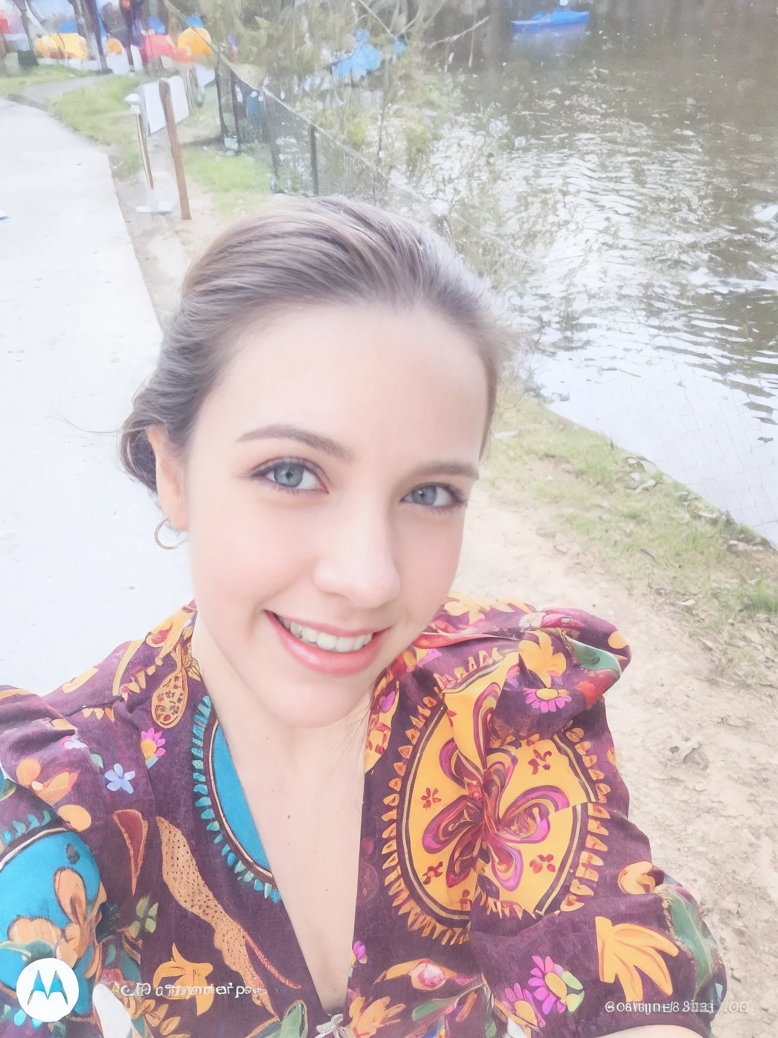 ((Best quality, 8k, Masterpiece :1.3)), 1girl, smiling, full body, slim face, Pretty woman, (Dark brown hair), full length dress :1.1, Ultra-detailed face, Detailed eyes, Double eyelid, blur background, slim face, city, outside, street,