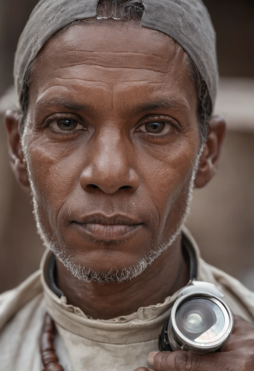 Man in favela is dressed for the camera