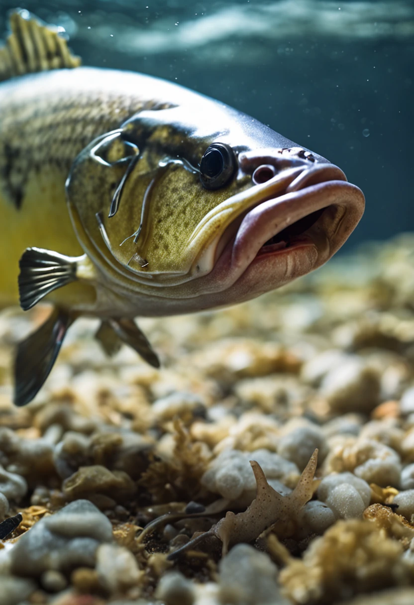 aggressive skeleton walleye fish