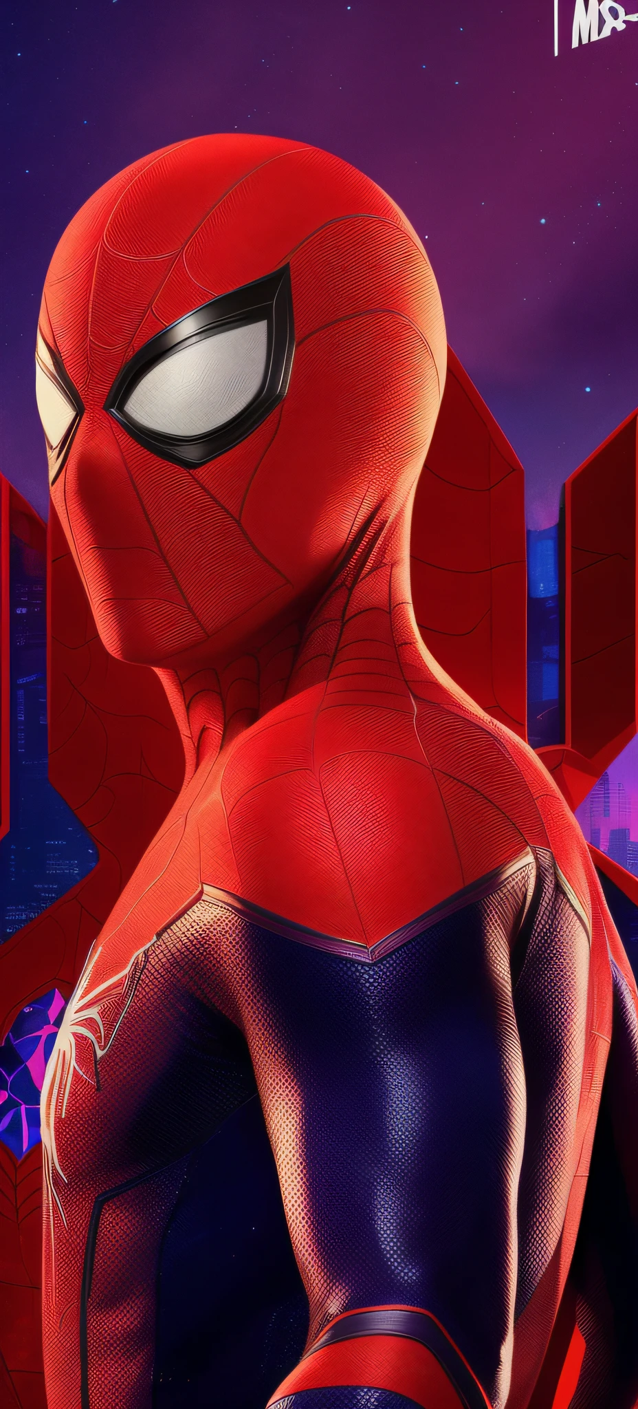 Spider - a man in a red suit，In the background is a spaceship, marvel poster, medium close - up ( mcu ), marvel movie poster, from a marvel movie, from marvel studios, peter parker, spider - man, Spider-Man, poster shot, spiderverse, Close-up Shot Shot, into the spiderverse, peter parker as spiderman, portrait shooting, incredible movie poster