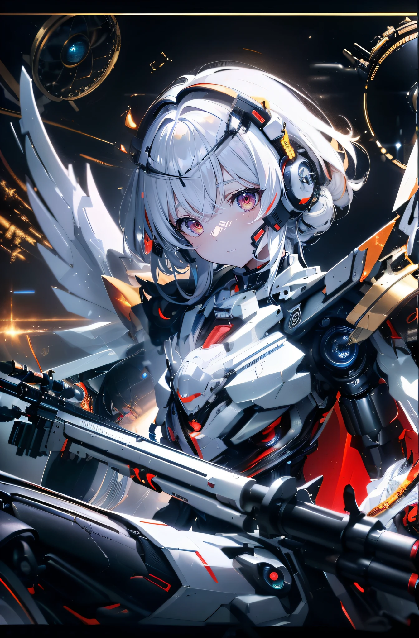 red eyes、Blushing cheeks、grinning evily、
