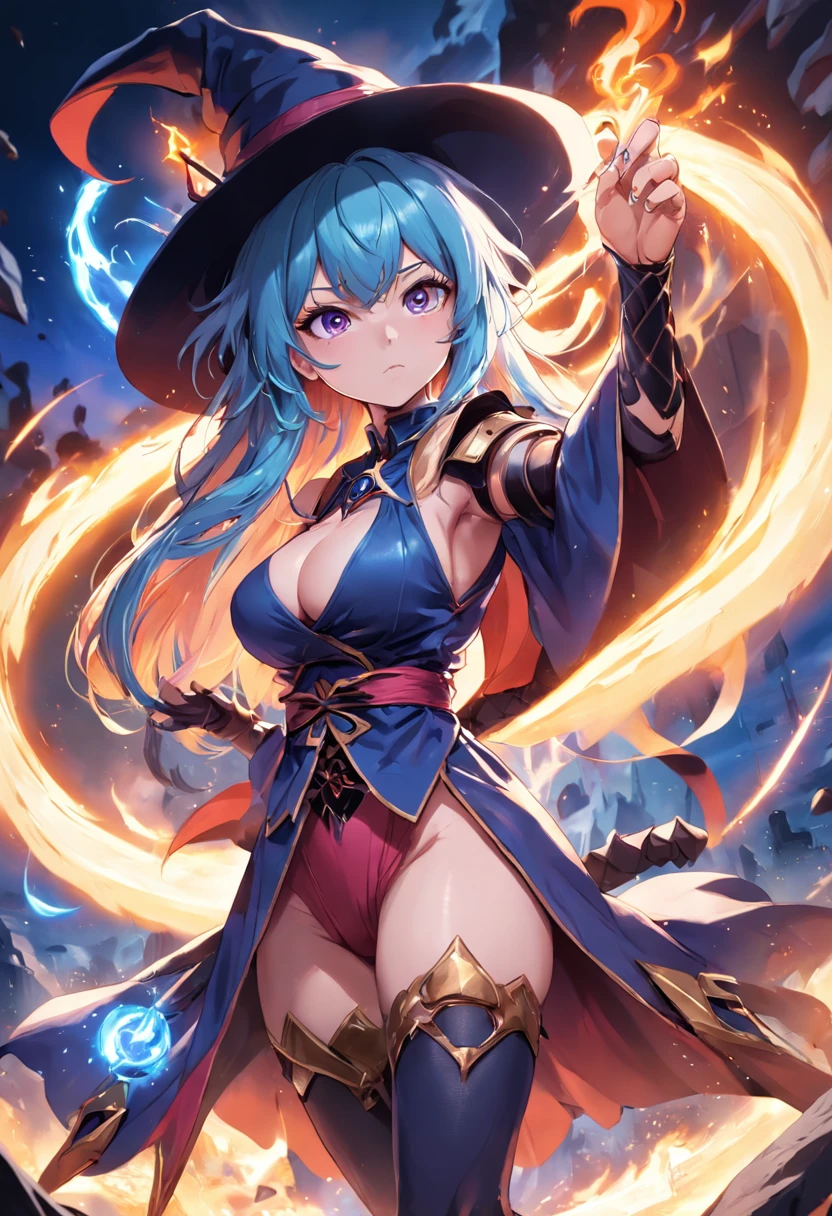 a very sexy witch, magic fighter fighting video game character