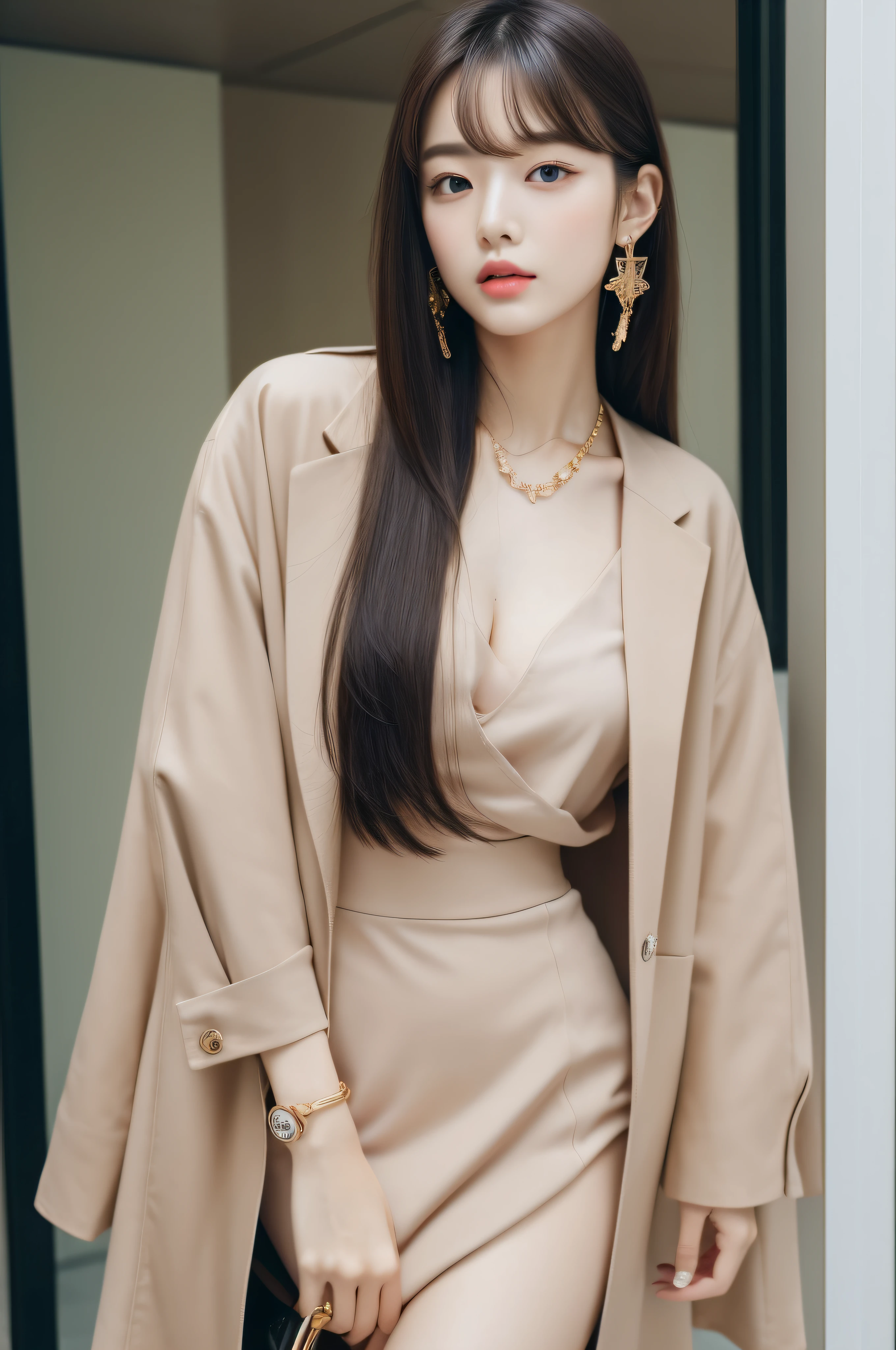 surrealistic、top-quality、 超A high resolution、Nikon Z 85mm、({(Raw foto:1.2)})natural soft light、profetional lighting、 realisitic、Super live-action、Photorealistic miniskirt、Perfect raw legs、delicate legs、 perfectly proportions、A sexy、Chest visible、 ulzzang -6500-v1.1, detailed beautiful faces、A detailed eye,detailed lips,Beautiful eyebrows,perfectly proportions、Japanese ido,Korean Idols,Beautiful woman in fashion 18 years old with a lot of exposure, Fashion influenced by Namie Amuro,Amler,Amler Women,,90Wearing the fashion of the times,micromini skirt,Wear platform boots,City of Shibuya, Women with good style,Ideal woman,Sexy Woman,The shape of the chest is beautiful,1woman,Golden Necklace,A bracelet,piercings