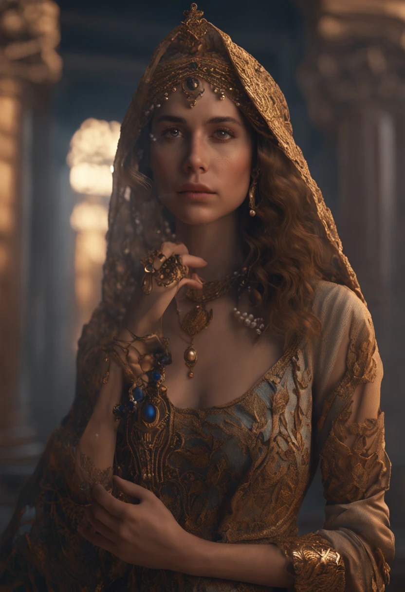 Most Beautiful Young woman, Brown hair, Greek style, pearls, jewerly, sexy dress, , perfect composition, beautiful detailed intricate insanely detailed octane render trending on artstation, 8 k artistic photography, photorealistic concept art, soft natural volumetric cinematic perfect light, chiaroscuro, award - winning photograph, masterpiece, oil on canvas, raphael, caravaggio, greg rutkowski, beeple, beksinski, giger