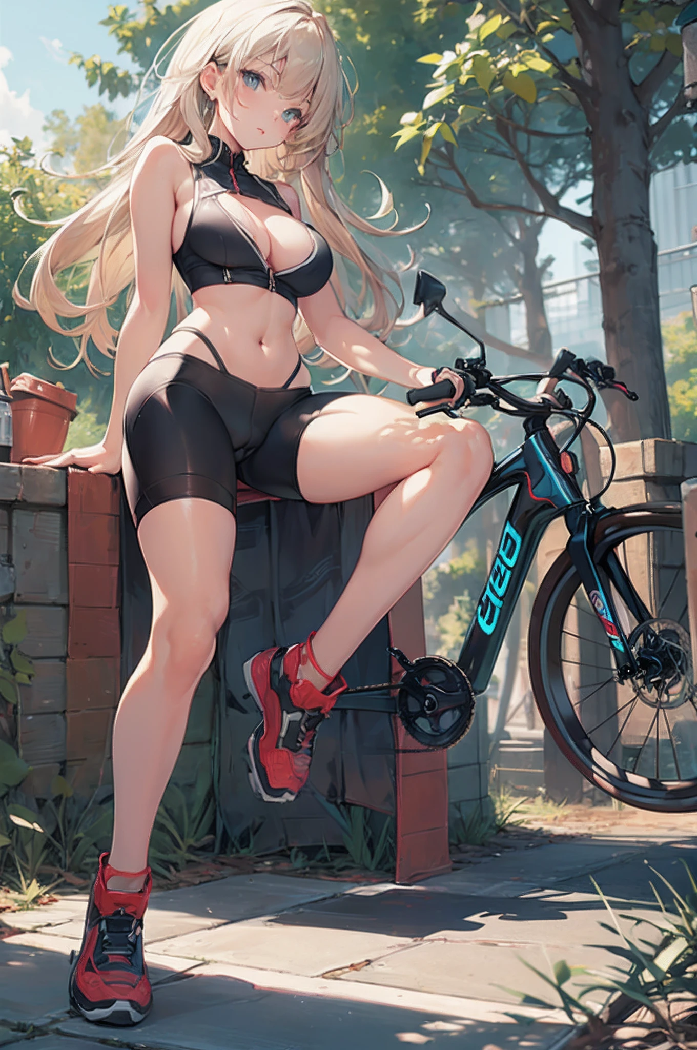 big chest, SFW with covered chest, large full breasts!, SFW Big, beautiful and seductive anime woman, large full breasts!!, oppai proportions

hires, best quality, official art, nsfw, best anatomy,

 (bike shorts,:1.5)