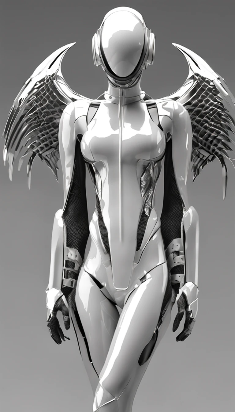 Mechanical style,Black Themes,(1 mechanical female angel,Anatomically correct,full bodyesbian, ,Black and silver wings,standing,circular base),Black and white background, (a 3D render,Best quality, high detal, Masterpiece, offcial art, Cinematic lighting, 4K, Chiaroscuro)Full body like,(RAW photo:1.2),Pink latex jumpsuit,Hollow-out on,Holt collar, latex shiny,tight-fitting,sweat leggs,White liquid, Pink body, wearing atsuko kudo latex outfit, wearing tight suit, Smooth pink skin, catsuits, Wearing latex, shiny plastic, shiny metallic glossy skin, The color of pink glow, latex outfit, chrome bodysuit, cyberpunk glossy latex suit, Shiny, futuristic glossy latex suit spread their legs M-shaped legs angry look sullenness Irritated,white liquid all over body,