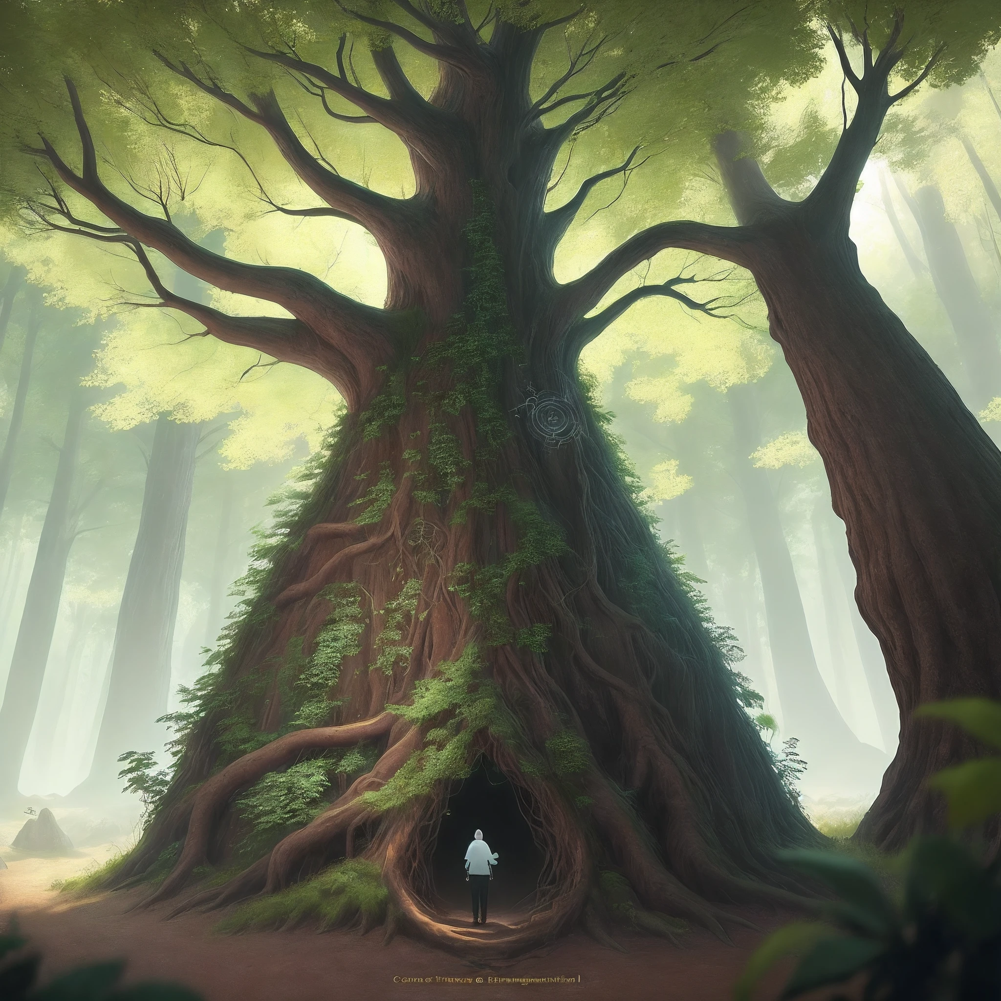 "Facing the first chapter entitled 'THE ENIGMA OF LIFE'S CRYPTOGRAPHY,' our team of wizards and witches, led by Cafael and his living tree engineering creations, embarks on an even deeper journey into the realm of the mind and magic.
In this chapter, our hearts are filled with curiosity as we confront a cosmic challenge: deciphering the secrets of life itself, encoded in the leaves of these magical trees. With each page we explore, new mysteries and wonders unfold, inviting us to unravel the code that connects all of existence.
With our unique abilities and the magic that flows through us, we are ready to delve deeper into the quest for ultimate knowledge, eagerly anticipating what this chapter has in store for us. For as explorers of the realms of the mind and magic, we know that the search for the enigma of life's cryptography is a journey that will take us to the deepest depths of understanding the universe."