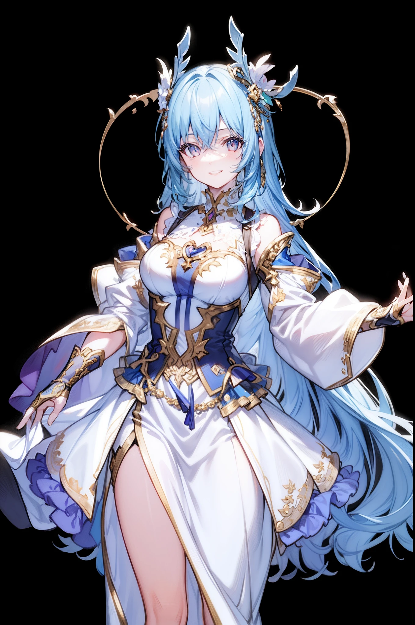 ((masterpiece)),((best quality)),(ultra-detailed),(illustration),((an extremely delicate and beautiful)),(dynamic angle), 1 girl, moqingxian, (complex details) , pale white skin, Long ears, Blue hair, Poor Clothing, Rag