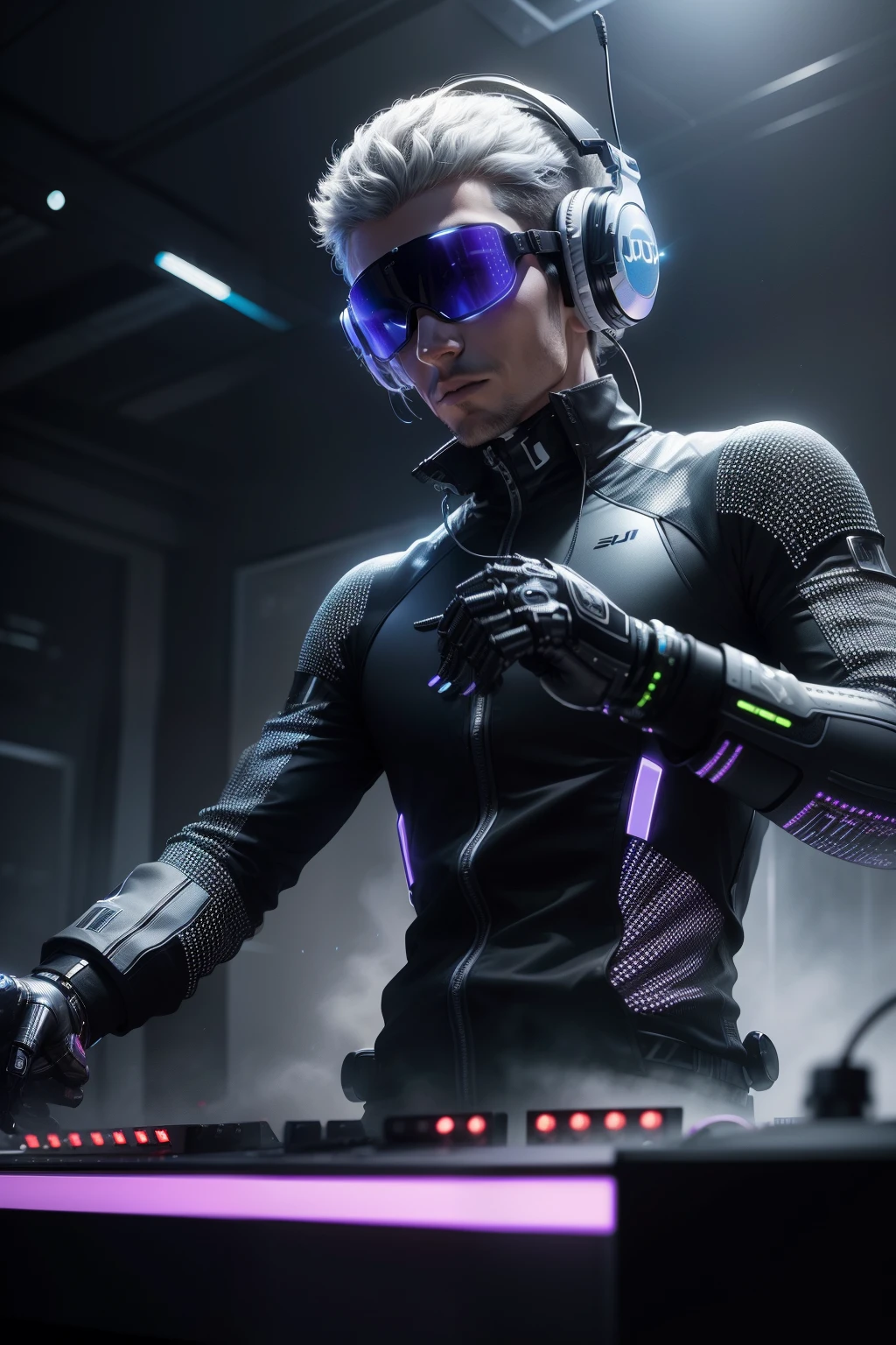 Make a futuristic DJ
This DJ must be wearing robotic clothing in silver color
This DJ must be playing in Miami
He's playing for a lot of people who are dancing
Ultra-realistic photo, qualidade 8k, full hd