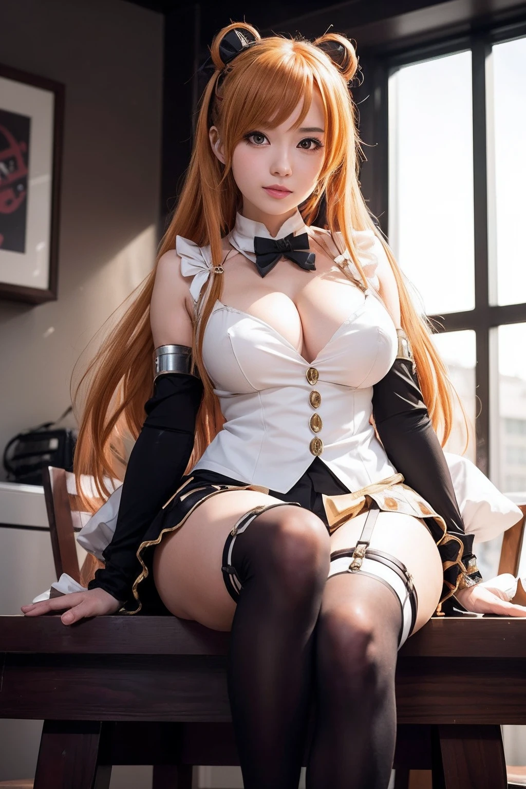 Arafed woman in cosplay outfit sitting on table, seductive anime girl, Anime Girl Cosplay, fine details. girls frontline, anime goddess, beautiful alluring anime woman, asuna yuuki, attractive anime girl, Ayaka Cosplay, from girls frontline, Asuna — San, cosplay, beautiful anime girl, anime cosplay, beautiful anime girl squatting