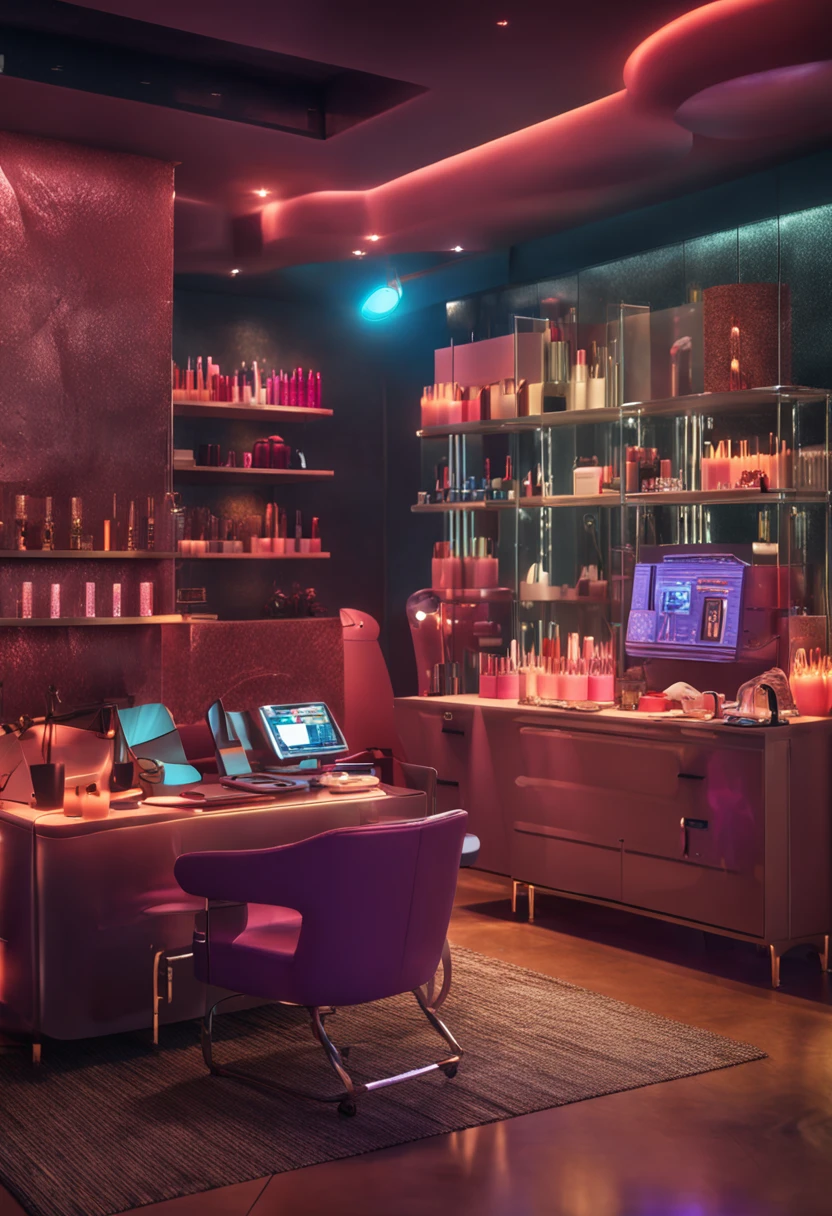 Make a nail designer serving a client in your workspace
