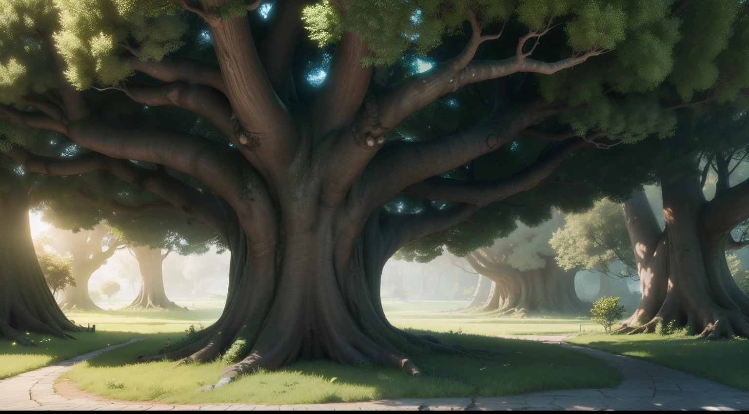 A Big, Leafy Tree, Oliveira, fantasy scenario, 8K, Cinematic